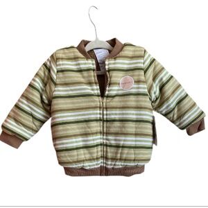 First Impressions reversible striped jacket Faux Sherpa NWT Size 18 months